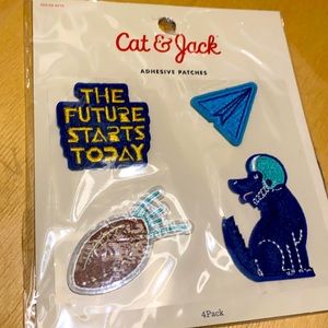 Cat & Jack adhesive patches football dog airplane